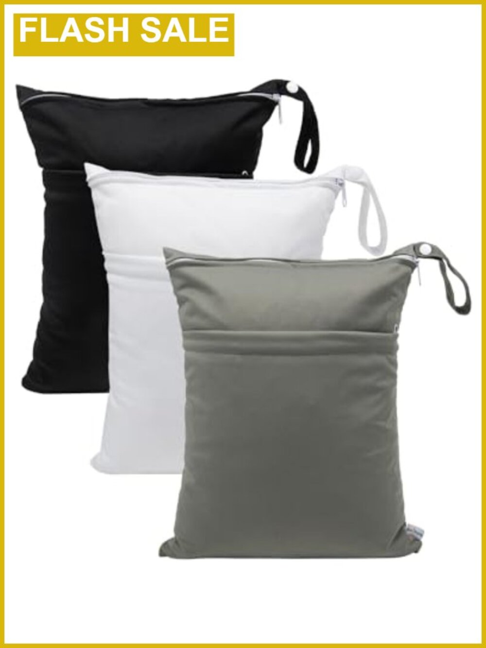 Wet Dry Bags 3 Pack Waterproof Reusable Travel Bag for Swimsuits Cloth Diapers